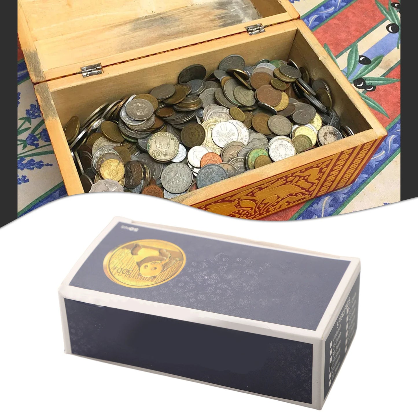 1 Set Coin Storage Stamp Holder Square Cardboard Case Coin Album Collection Coin Holders Flip Clip Coin Capsules Cover Storage