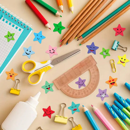 450-3000 Sheet Happy Face Stars Reward Sign Stickers Pack DIY Skateboard Suitcase Stationery Decals Decor Phone Laptop Gift Toys