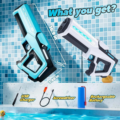 Electric Water Gun Toy for Adults Powerful Automatic Suction Water Blaster Summer Gift Beach Pool Garden Game Outdoor Fun Toy