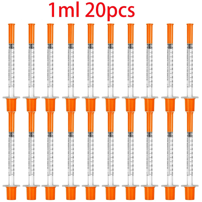 45pcs/20pcs/3pcs 0.5/1ml Disposable Veterinary Syringes with Needles for Pets and Farm Animals