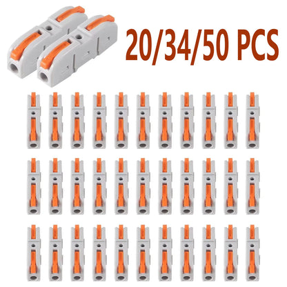 20/34/50PCS Lever Wire Connectors, 1 to 1 Inline Assemblable Wire Connector, Electrical Connectors Wire Terminals