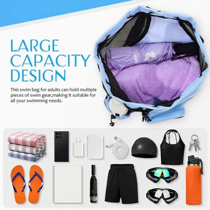 Drawstring Beach Storage Bag Sports Backpacks Basketball Bag Men Women Beach Backpacks Summer Swim Rucksack Mesh Sports Bag