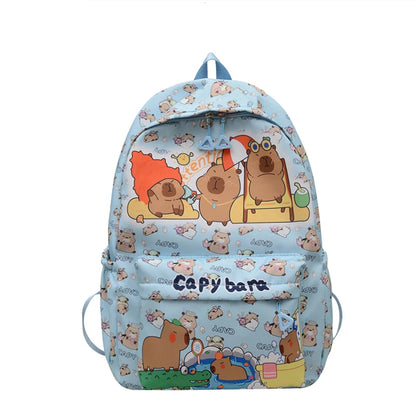 A Lovely Capybara Print Large Capacity Men's And Women's Leisure Backpack, Children's Holiday Birthday Season Gift