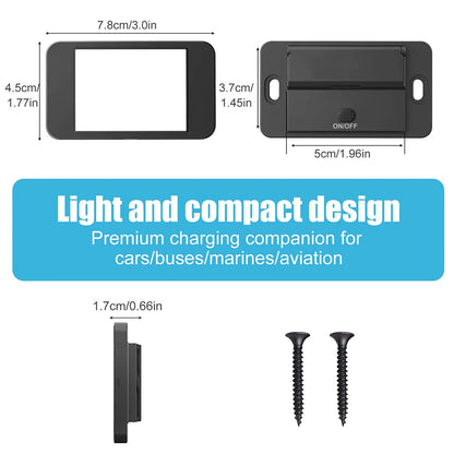 4 Ports Dual PD Dual QC 3.0 USB Car Charger with Switch 96W Quick Charging Socket USB Power for 12V/24V Car Boat Bus RV Truck