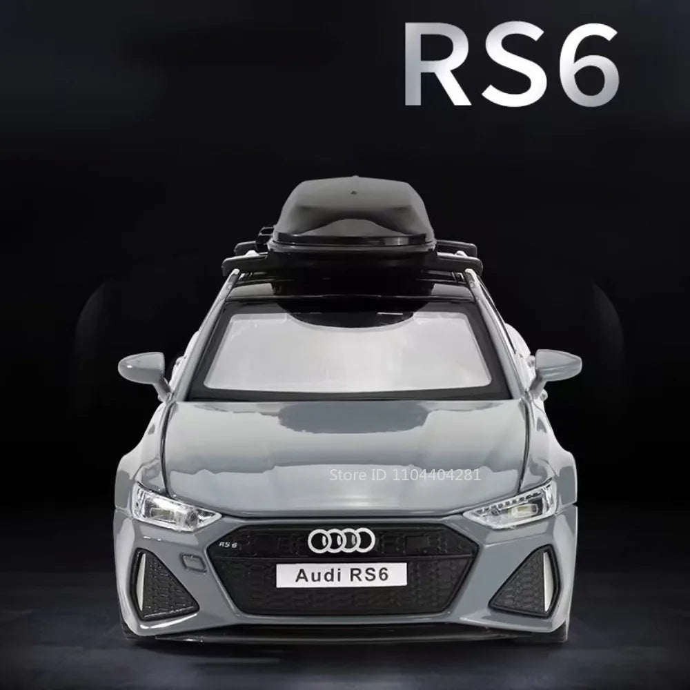 1:32 RS6 RS7 Alloy Miniature Models Diecast Car Toys 6 Doors Opened Sound Light Pull Back Metal Vehices Children's Holiday Gifts