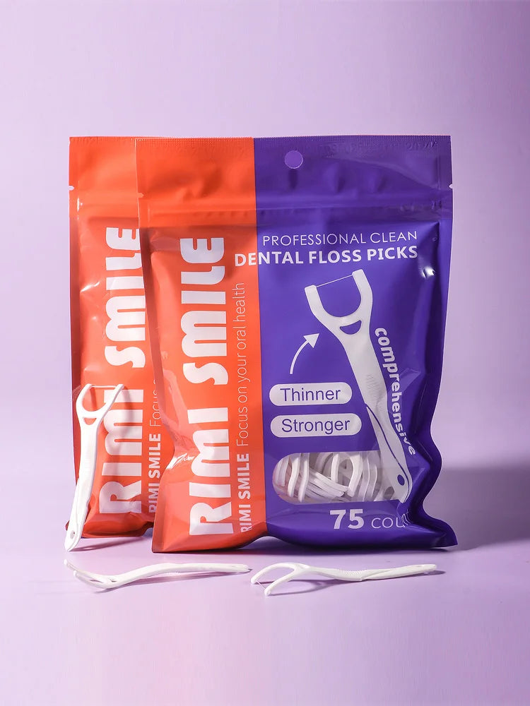 75PCS/BAG Posterior Dental Floss Rod - Oral Care Floss Rod