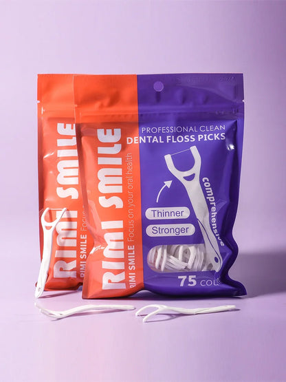 75PCS/BAG Posterior Dental Floss Rod - Oral Care Floss Rod