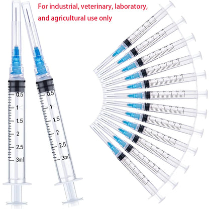 3ml Disposable Luer Lock Syringe, Suitable for Pets and Farm Animals, Industrial Use, Laboratory Dispensing, and Manual Applications