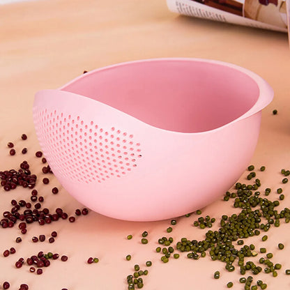 1/3pcs- Colander Rice Bowl Drain Basket Fruit Bowl Washing Drain Basket with Handle Washing Basket Home Kitchen Organizer