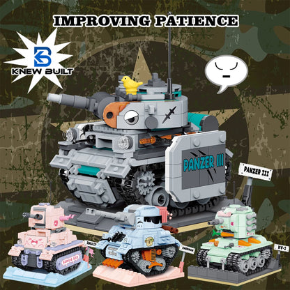 KNEW BUILT Mini Tank Building Blocks Kid Learning Toys Educational Bricks Military Model Construction Set for Children Gift