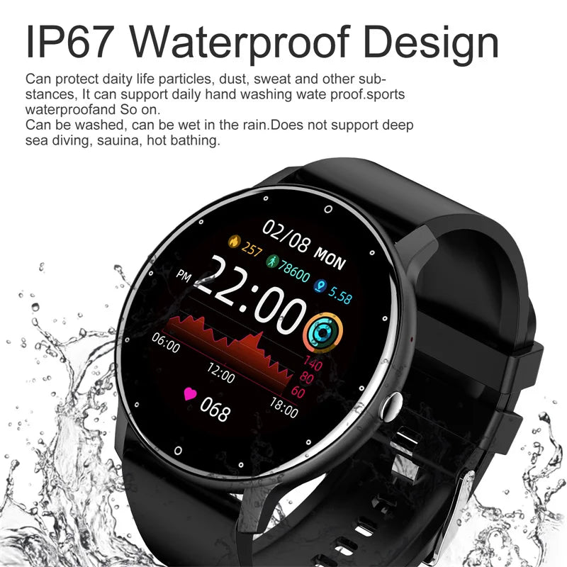 LIGE Smart Watch Women Men Full Touch Screen Bluetooth Call Smartwatch Waterproof Sports Fitness Tracker Watches for Android iOS