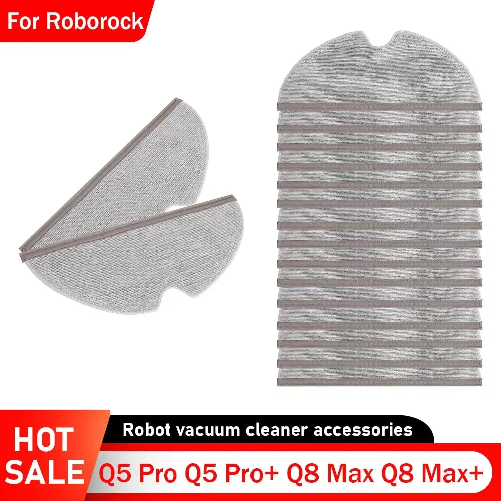 Mop Cloths Replacement For Roborock Q5 Pro Q5 Pro+ Q8 Max Q8 Max+ Vacuum Cleaner Accessories Washable Mopping Pads Spare Parts