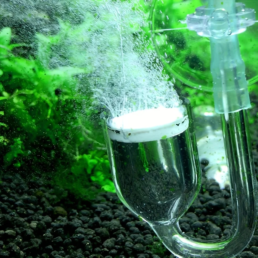 Aquarium Glass CO2 Atomizer Diffuser Bubble Counter Check with Suction Cup for Aquarium Planted Fish Tank Supply Accessories