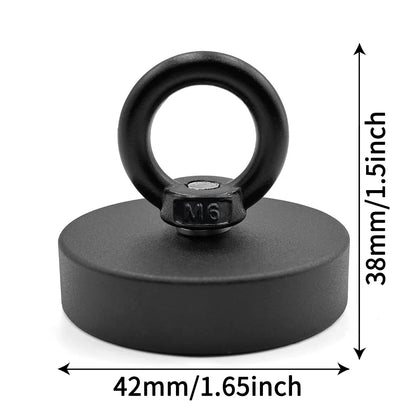 D16~D42mm Heavy Duty Neodymium Fishing Hook N52 Super Strong Rare Earth Magnet with Countersunk Hole Eyebolt Salvage