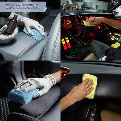 10PCS Microfibre Car Wax Applicator Pads Soft Auto Detailing Wax Sponge Rectangle Foam Car Paint Care Polishing Pad Car Cleaning