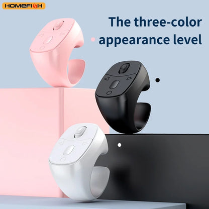 Cell Phone Scrolling Ring Wireless Finger Shutter Remote Control Page Turner Mobile Phone Controller BT For Travel