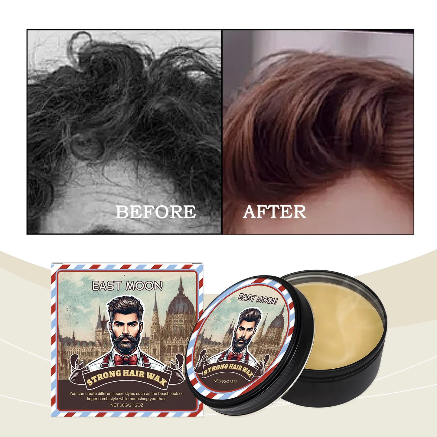 Long Lasting Stying Wax Fluffy Hair Pomade Wax Keep Hair Oil Edge Control Barbershop Tools Salon Hairdressing Mud Hair Styling
