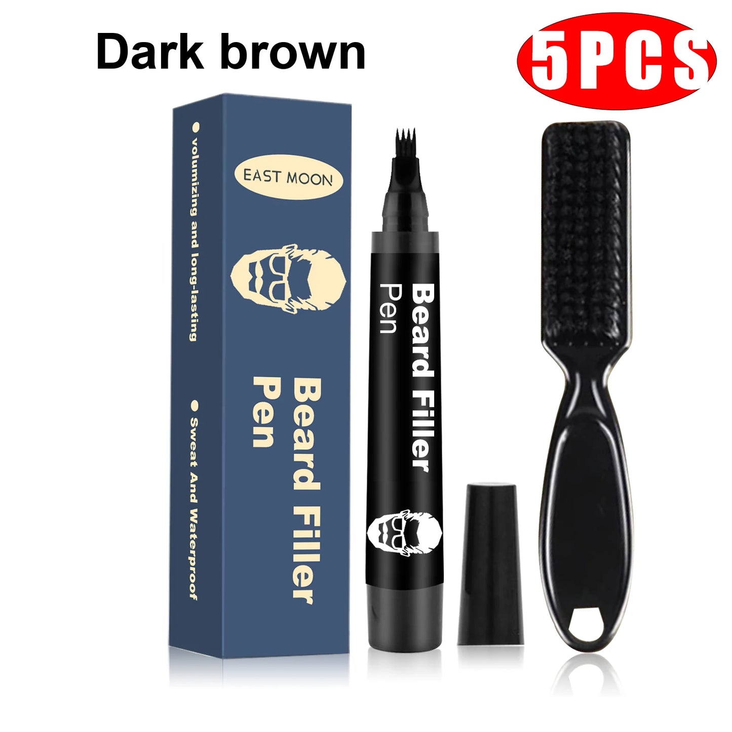 Beard Pen Filler Penci With Brush Kit Waterproof Long Lasting Repair Moustache Coloring Shaping Tools Hair Eyebrow Pencil