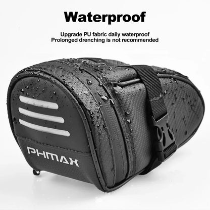PHMAX Bike Saddle Bag Large Capacity MTB Bicycle Saddle Bag Waterproof Road Bike Rear Bag Riding Bicycle Accessories