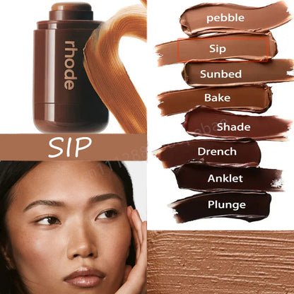 Rhodeskin Contour Stick Waterproof Bronzer Natural Finish Nose & Jawline Contouring Pocket Gift for Women Daily Party Makeup