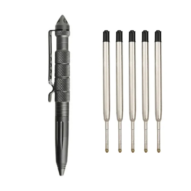 High Quality Aluminum Anti Skid Self DEFENCE Ballpoint Pens Multi Functional Tactical Pen Office Accessories School Supplies