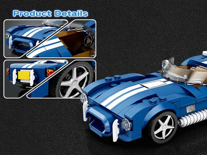 312PCS Blue Sport Car Building Block Set Creative City Vehicle Diy Car Model Bricks Desktop Display Puzzle Toys Holiday Gifts