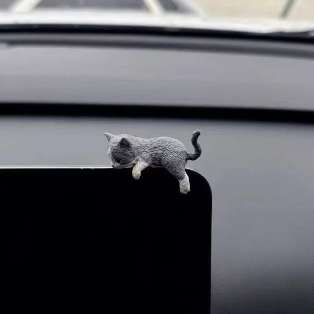 Funny Sleeping Cats Car Center Console PVC Ornaments Navigator Screen Rearview Sleeping Kitten Ornaments Decoration Car Figurine
