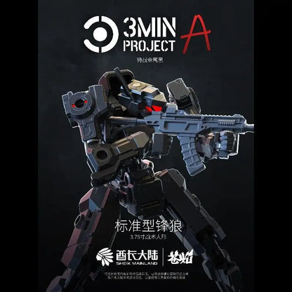 Sheik Mainland 1/18 Scale 3.75 Inch 3MIN-A Series Standard Wolf Tactical Action Figure Assembly Model Kit DIY Collectible Gift