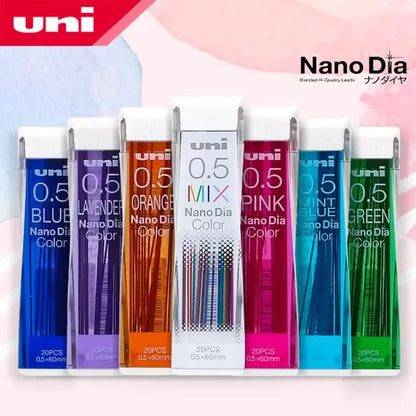 Japan Uni Nano Dia Color 0.5-202NDC Colored Mechanical Pencil Leads Refills 0.5mm Writing Supplies 202NDC