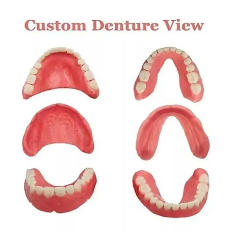 DIY Customizable Tooth Cover Denture Care Upper And Lower Plastic Dentures Preformed False Teeth Set Dental Resin Denture