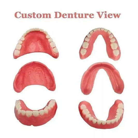 DIY Customizable Tooth Cover Denture Care Upper And Lower Plastic Dentures Preformed False Teeth Set Dental Resin Denture