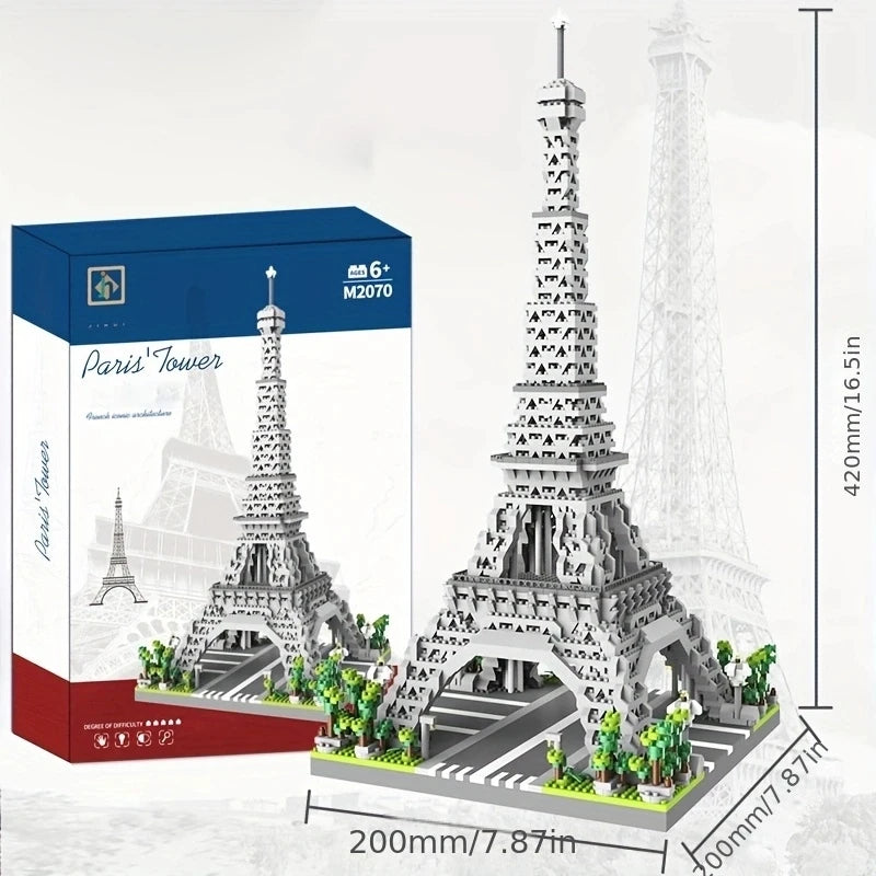 Paris Eiffel Tower children's puzzle micro particle block assembly landmark building model ornament boy toy high difficulty