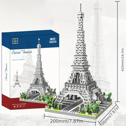 Paris Eiffel Tower children's puzzle micro particle block assembly landmark building model ornament boy toy high difficulty