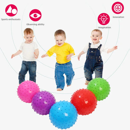 3Pcs 16CM Fun Games Kids Inflatable Ball Rubber Toy Baby Cartoon Thorn Large Balloon Developmental Children Massage Toys Balls