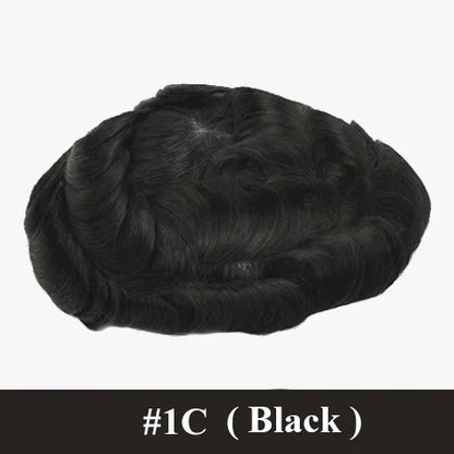 Male Hair Prosthesis 0.12-0.14mm Injection Skin Toupee Man Wigs For Men Wig Men's capillary prothesis 100% Human Hair Men's Wigs