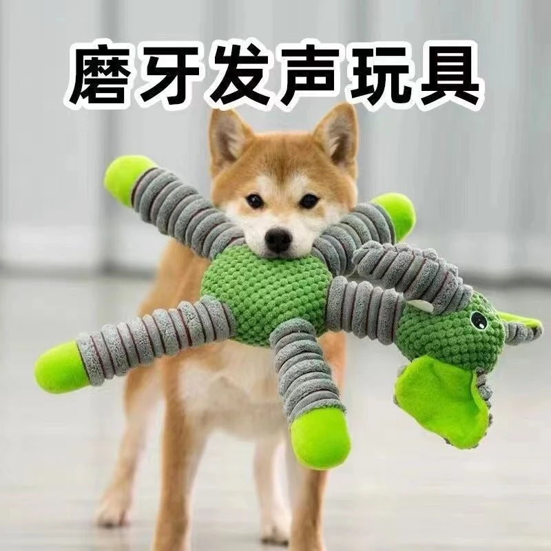 Squeaky Plush Elephant Dog Toy Durable Bite‑Resistant Pet Chew Toy Teeth Cleaning Interactive Puppy Stress Relief Toy
