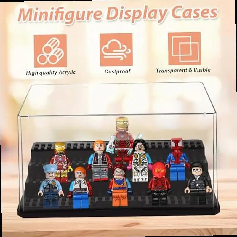 1pc 3-Tier Universal Minifigure Storage Box, Acrylic Collection Display Case, Dustproof Minifigure Organizer Compatible