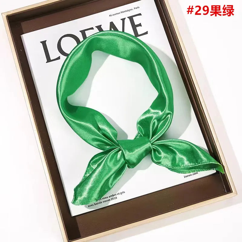 New Solid 60x60cm Square Scarf Single Imitation Silk Bright Light And Satin Performance Scarves Party Gift