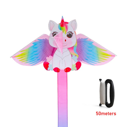 Yongjian Pink Unicorn Kite  small kite suitable for children or beginners, easy to fly With 50m kite string