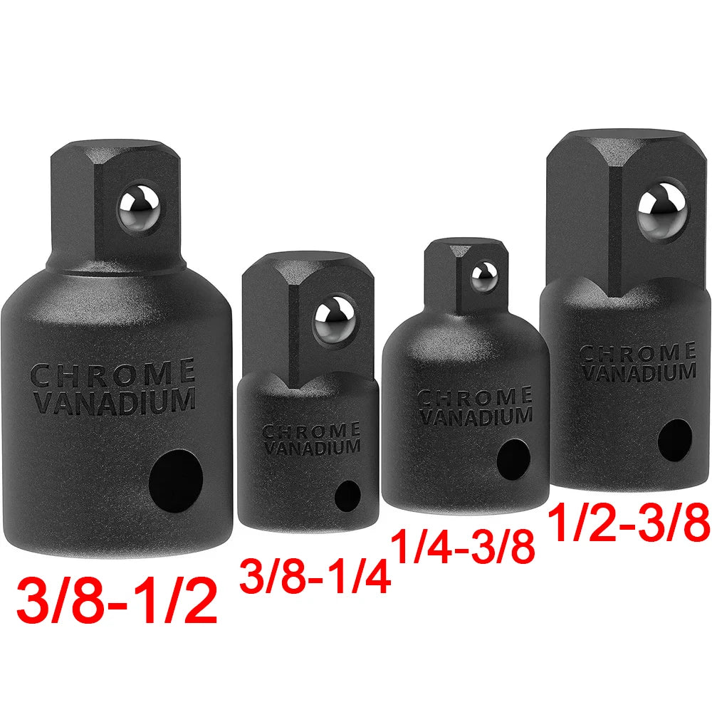 Professional 4/6/8/10 Impact Socket Wrench Adapter Set 1/4 3/8 1/2 3/4 Inch Square Drive Adaptor Reducer Spanner Tool ﻿with Case