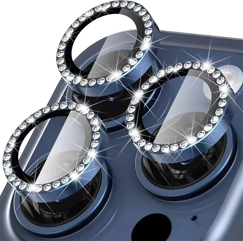 Glitter Diamond Rhinestone Camera Lens Protector for iPhone 17 18 Pro Max 16 16Pro 15 14 Plus 13 12 Mini 11 Air 17Pro 18Pro Max