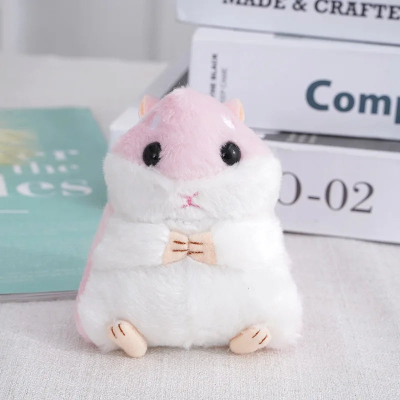 Fluffy Hamster Doll Plush Toys Keychain Pendant Women Girl Faux Fur Pompom Key Ring Trinkets Handbag Backpack School Bag Pendant