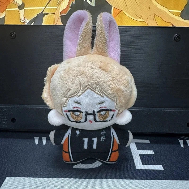 Kawaii New10cm Haikyuu Plush Toy Hinata Shoyo Keychain Tobio Kageyama Yu Nishinoya Bag Pendant Mini Volleyball Stuffed Doll Gift