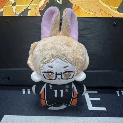 Kawaii New10cm Haikyuu Plush Toy Hinata Shoyo Keychain Tobio Kageyama Yu Nishinoya Bag Pendant Mini Volleyball Stuffed Doll Gift