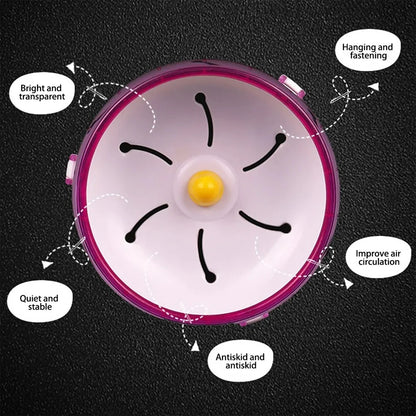 Hamster Wheel Running Disc Toy Sport Running Silent Transparent Small Pet Rotatory Jogging Wheel Toys Pet Hamster Cage Supplies