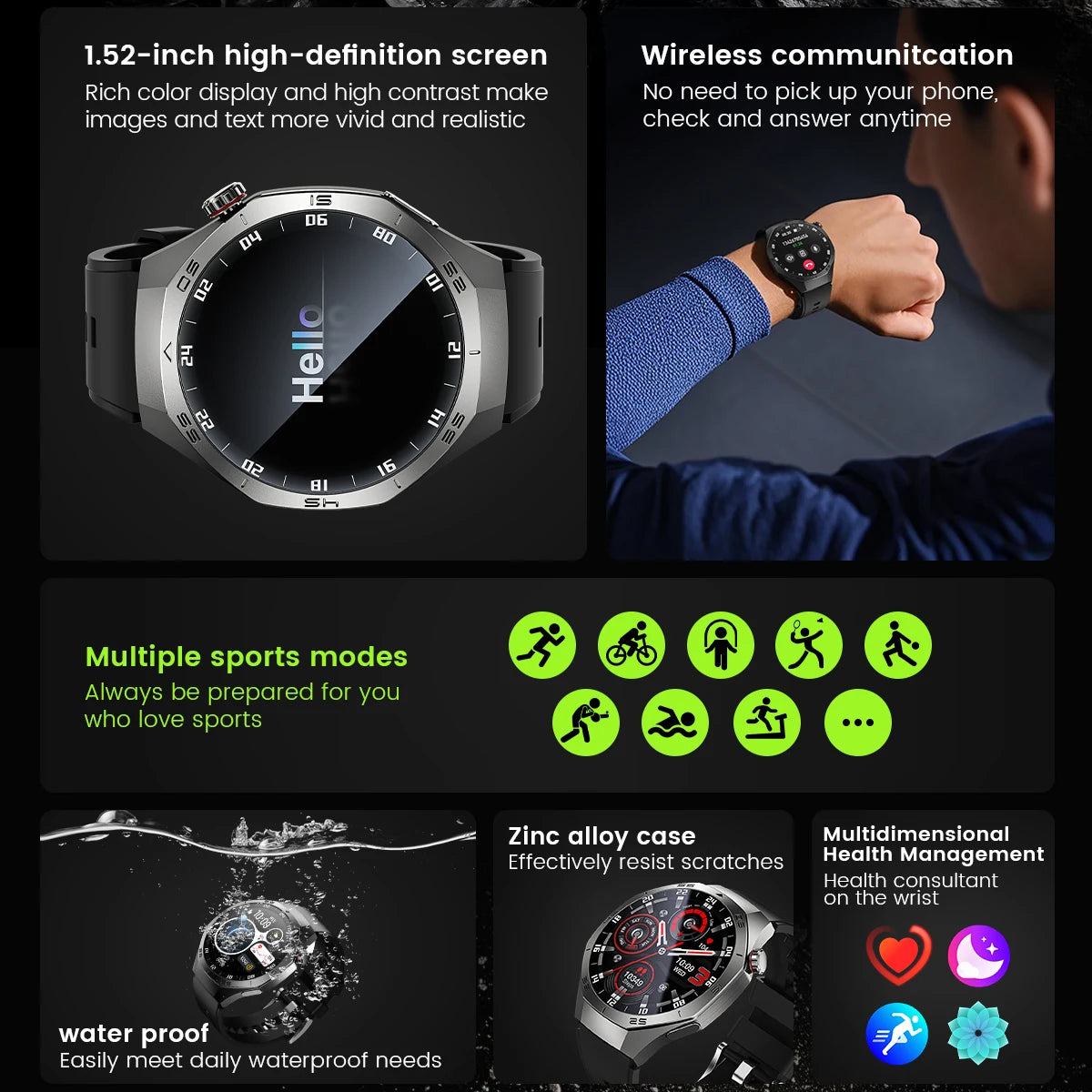 2025 New GT5 Pro Smart Watch Men AMOLED Screen GPS Motion trajectory Heart Rate Monitr Bluetooth Call SmartWatch Waterproof Band