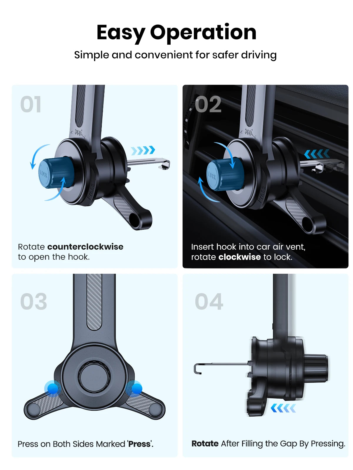 TOPK Magnetic Car Phone Holder for Magsafe Phone Mount ,Air Vent Car Phone Holder,Car Cradle for iPhone 15/14/13/12 Series