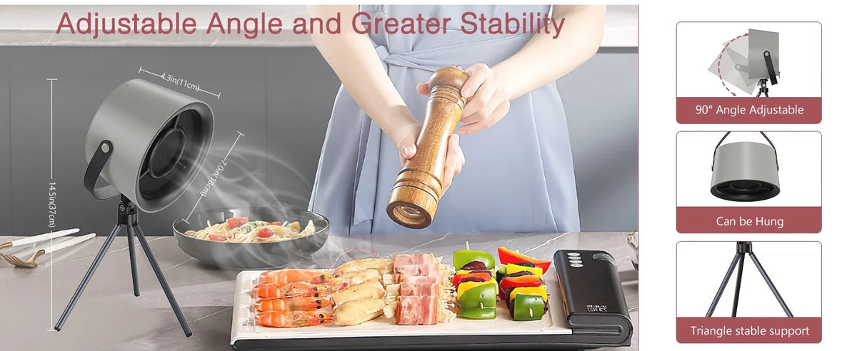 2025 New Portable Exhaust Fan Small Kitchen Hood Extractor Barbecue USB Supply Desktop Range Hoods Mini Suction Cooker Hood