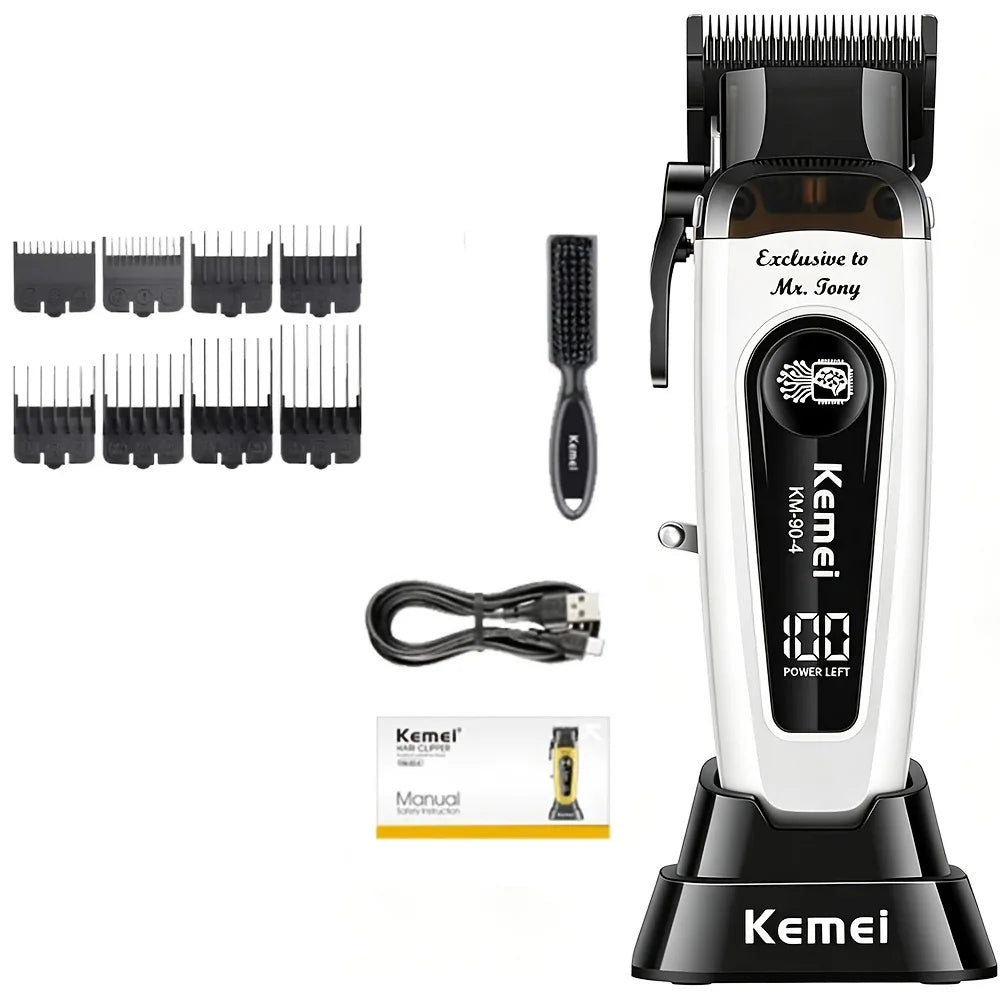 Kemei Professional Brushless Motor Hair Clippers 11500RPM Cordless Barber Electric Hair Trimmer DLC-Blade Hair Cutting Machine