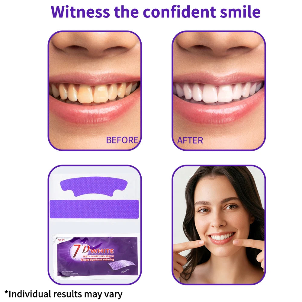 Purple Teeth Whitening Strip No Sensitive Teeth Bleaching Strip Colour Corrector Instant Teeth Clean Strip,At-Home Teeth Whiter